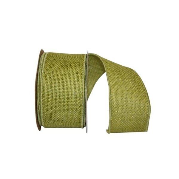 Reliant Ribbon Reliant Ribbon 3221M-041-40F 2.5 in. 10 Yards Burlap Colored Wired Edge Ribbon; Chartreuse 3221M-041-40F